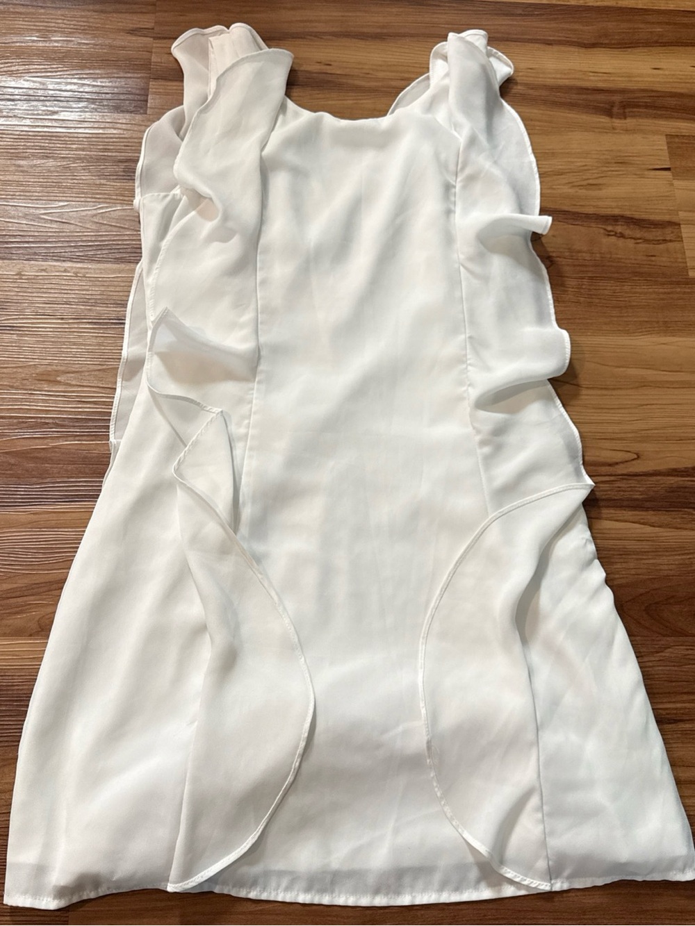 Lulu's White Ruffle-Trim Mini Dress